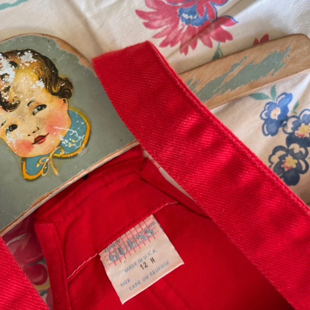 Vintage Baby Guess red overalls new with tag - Picture 2 of 2